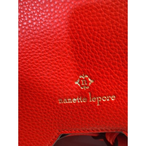 Nanette Lepore Red Pebbled Vegan Leather Convertible Backpack Drawstring Bag main image 5